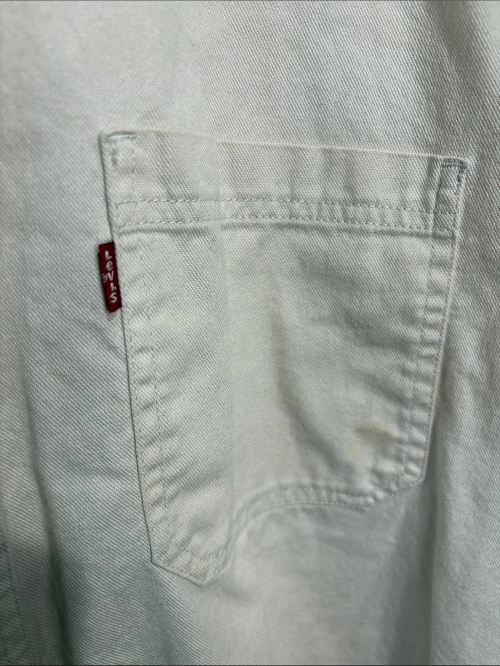 VTG Levi's Men's Light Cream Button-Front Shirt Jacket - Large - Picture 5 of 11